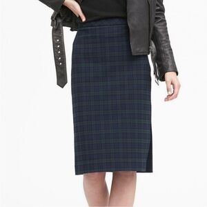 Banana Republic Plaid Tartan Pencil Skirt - Wool Blend (0) | NWT